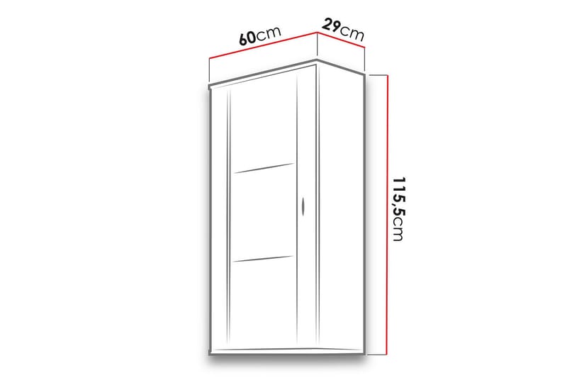 Soho Skap 29x60 cm - Eik/Svart - Oppbevaringsskap