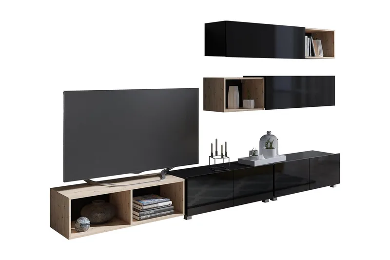 Stakem TV-Møbelsett - Svart - Møbler - Sofaer - Sovesofaer - Sovesofa divan