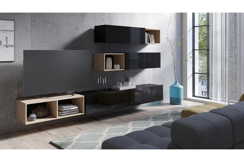 Stakem TV-Møbelsett - Svart - Møbler - Sofaer - Sovesofaer - Sovesofa divan
