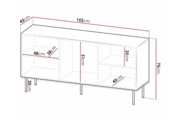 Strontian Highboard Scandinavian Choice Black - Oppbevaring - Skap - Oppbevaringsskap