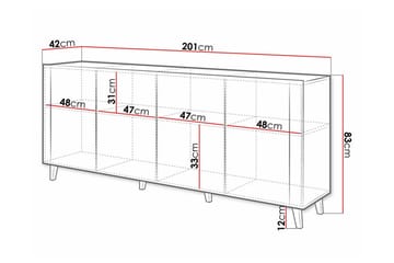 Strontian Highboard Scandinavian Choice Black - Oppbevaring - Skap - Oppbevaringsskap