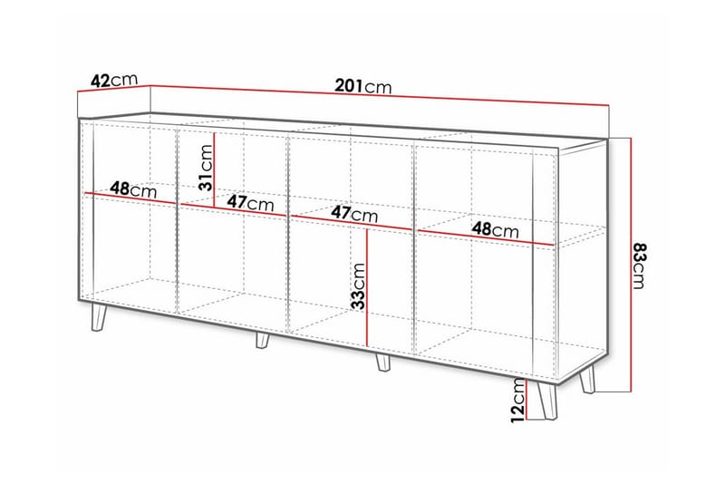 Strontian Highboard Scandinavian Choice Black - Oppbevaring - Skap - Oppbevaringsskap