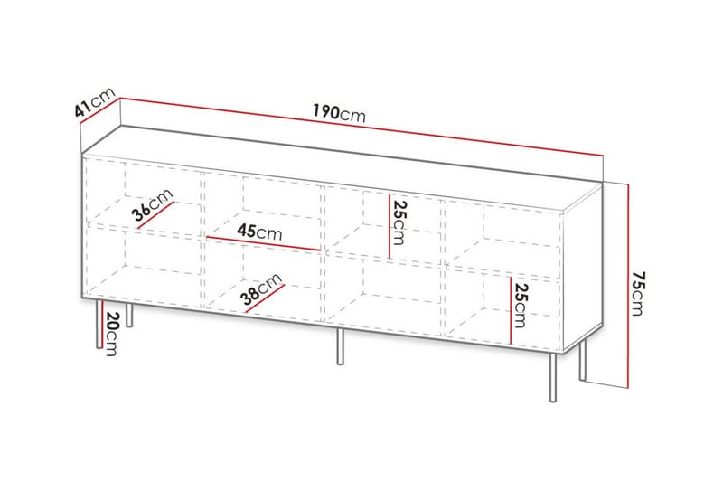 Strontian Highboard Scandinavian Choice Black - Oppbevaring - Skap - Oppbevaringsskap