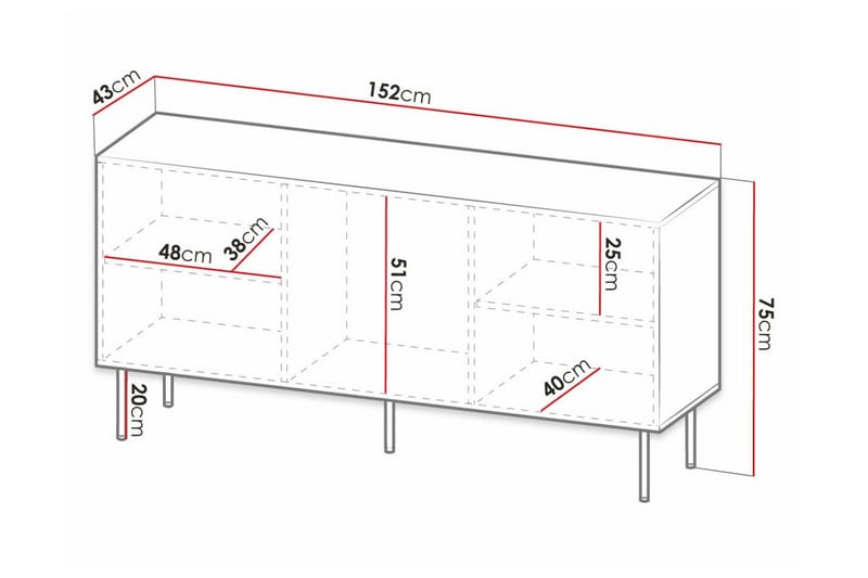Strontian Highboard Scandinavian Choice Black - Oppbevaring - Skap - Oppbevaringsskap