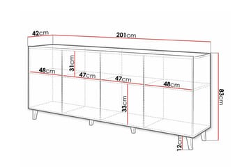 Strontian Highboard Scandinavian Choice Black - Oppbevaring - Skap - Oppbevaringsskap