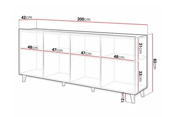 Strontian Highboard Scandinavian Choice Black - Oppbevaring - Skap - Oppbevaringsskap