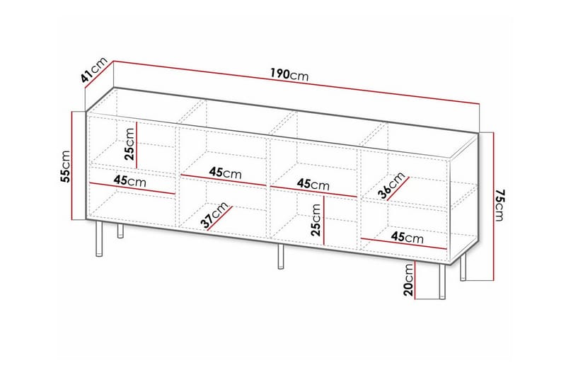 Strontian Highboard Scandinavian Choice Black - Oppbevaring - Skap - Oppbevaringsskap