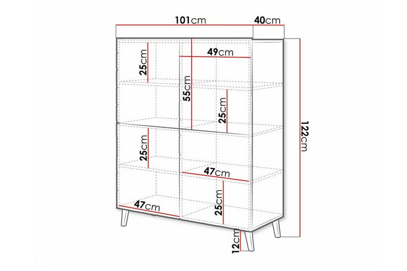 Strontian Highboard Scandinavian Choice Graphite - Oppbevaring - Skap - Oppbevaringsskap