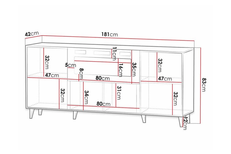 Strontian Highboard Scandinavian Choice Grey - Oppbevaring - Skap - Oppbevaringsskap