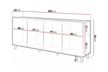 Strontian Highboard Scandinavian Choice White - Oppbevaring - Skap - Oppbevaringsskap