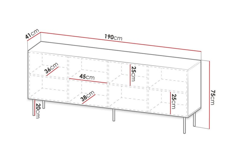 Strontian Highboard Scandinavian Choice White - Oppbevaring - Skap - Oppbevaringsskap