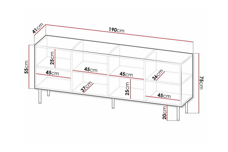 Strontian Highboard Scandinavian Choice White - Oppbevaring - Skap - Oppbevaringsskap
