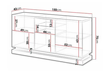 Strontian Highboard Scandinavian Choice White - Oppbevaring - Skap - Oppbevaringsskap