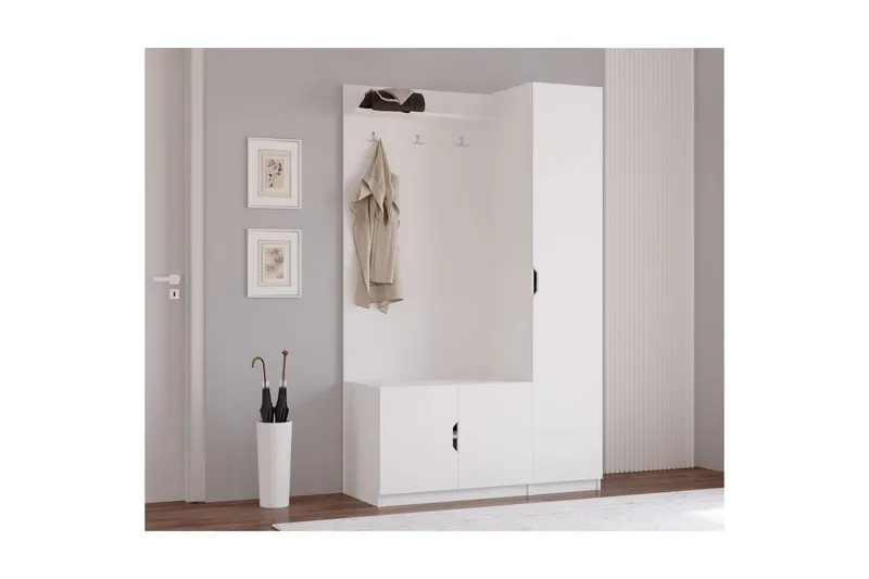 Sylorn Garderobeskap 120x200 cm - Matt Hvit - Oppbevaring - Skap - Oppbevaringsskap - Omkledningsskap