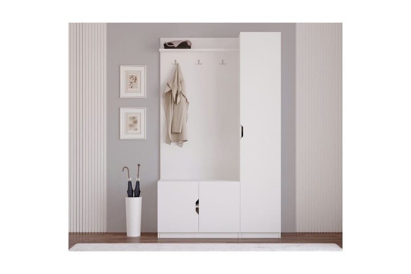 Sylorn Garderobeskap 120x200 cm - Matt Hvit - Oppbevaring - Hyller - Hattehylle