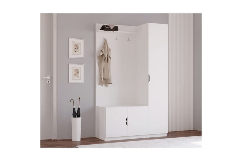 Sylorn Garderobeskap 120x200 cm - Matt Hvit - Oppbevaring - Skap - Oppbevaringsskap - Omkledningsskap