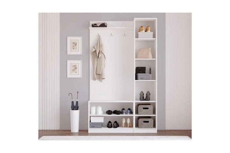 Sylorn Garderobeskap 120x200 cm - Matt Hvit - Oppbevaring - Skap - Oppbevaringsskap - Omkledningsskap