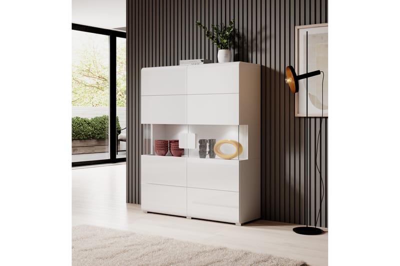 Toreno Highboard 39x122 cm - Hvit - Oppbevaringsskap