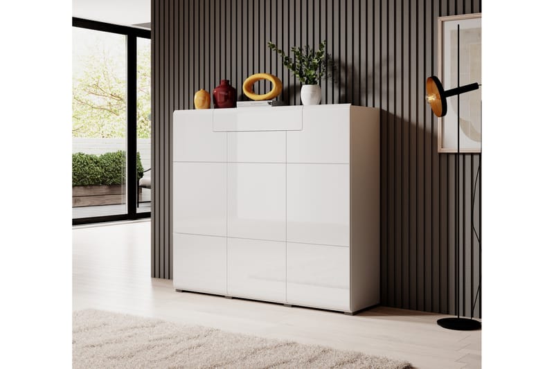 Toreno Highboard 39x147 cm - Hvit - Oppbevaring - Skap - Oppbevaringsskap