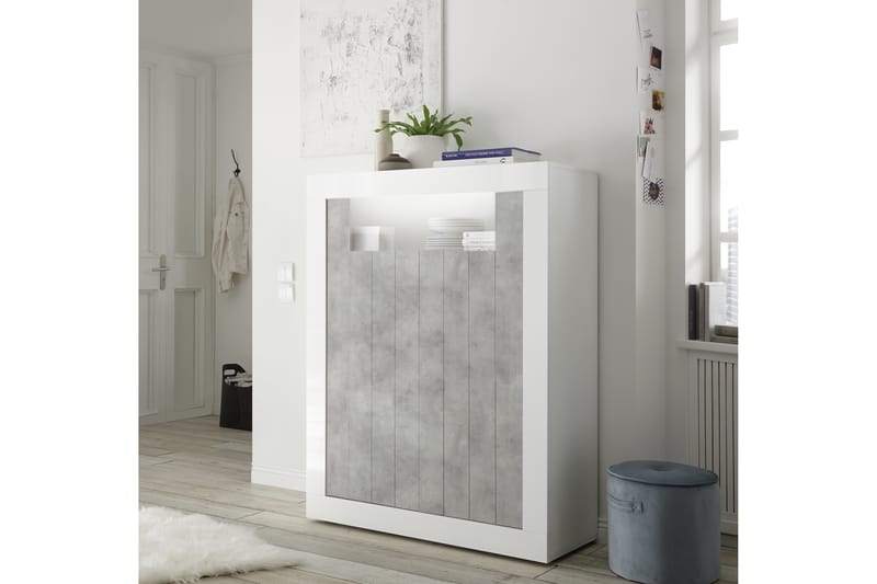Urbino Skap 110 cm - Hvit / Grå - Oppbevaringsskap