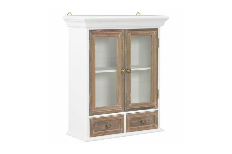 Veggskap hvit 49x22x59 cm heltre - Oppbevaring - Skap - Oppbevaringsskap