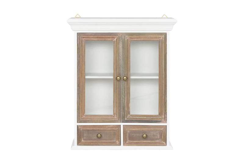 Veggskap hvit 49x22x59 cm heltre - Oppbevaring - Skap - Oppbevaringsskap