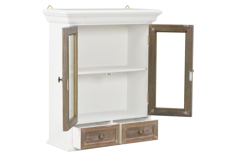 Veggskap hvit 49x22x59 cm heltre - Oppbevaring - Skap - Oppbevaringsskap