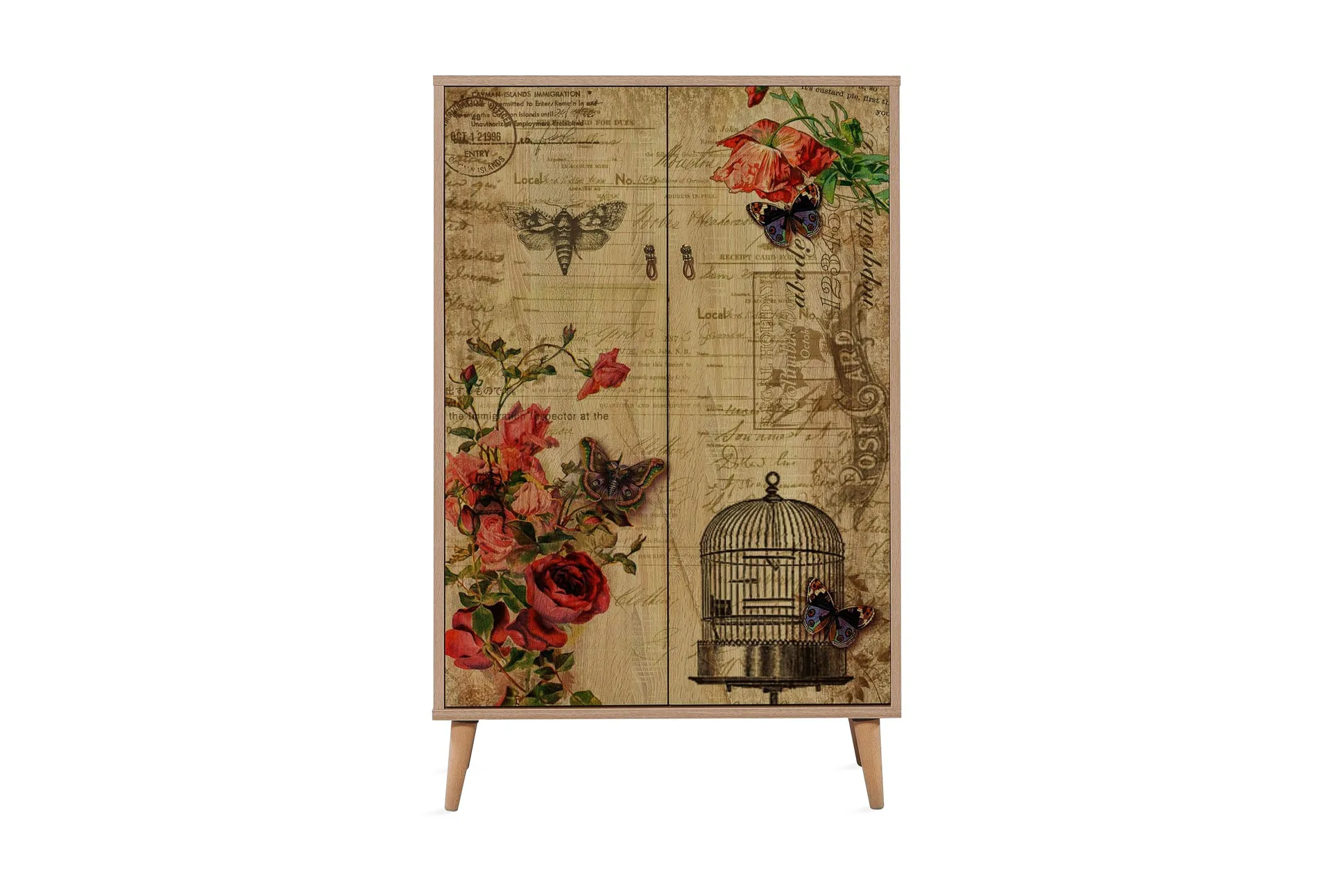 Vellavie Skap 80 cm Vintage - Brun/Rød