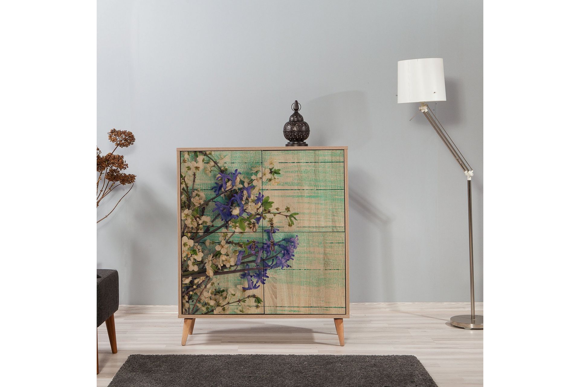 Vellavie Skap 95 cm Kirsebærblomst - Brun/Grønn - Oppbevaring - Skap - Oppbevaringsskap
