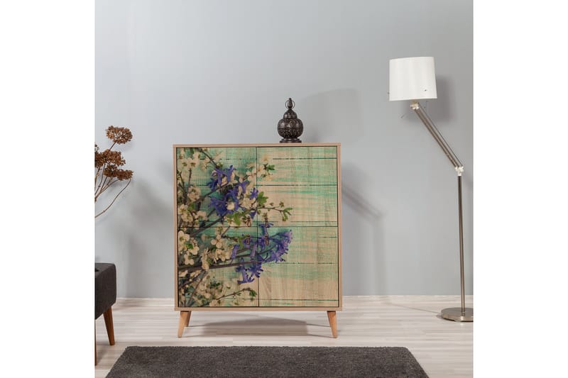 Vellavie Skap 95 cm Kirsebærblomst - Brun/Grønn - Oppbevaring - Skap - Oppbevaringsskap