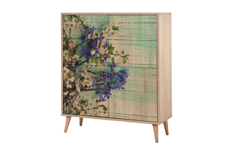 Vellavie Skap 95 cm Kirsebærblomst - Brun/Grønn - Oppbevaring - Skap - Oppbevaringsskap