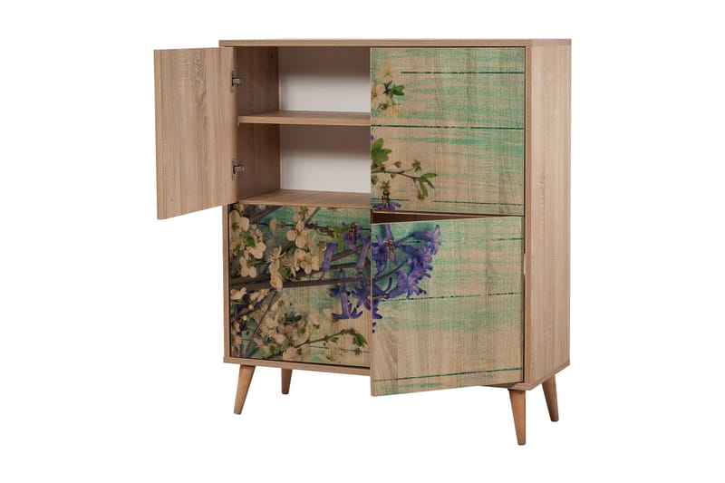 Vellavie Skap 95 cm Kirsebærblomst - Brun/Grønn - Oppbevaring - Skap - Oppbevaringsskap