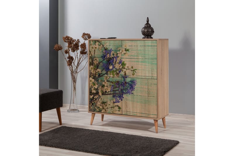 Vellavie Skap 95 cm Kirsebærblomst - Brun/Grønn - Oppbevaring - Skap - Oppbevaringsskap