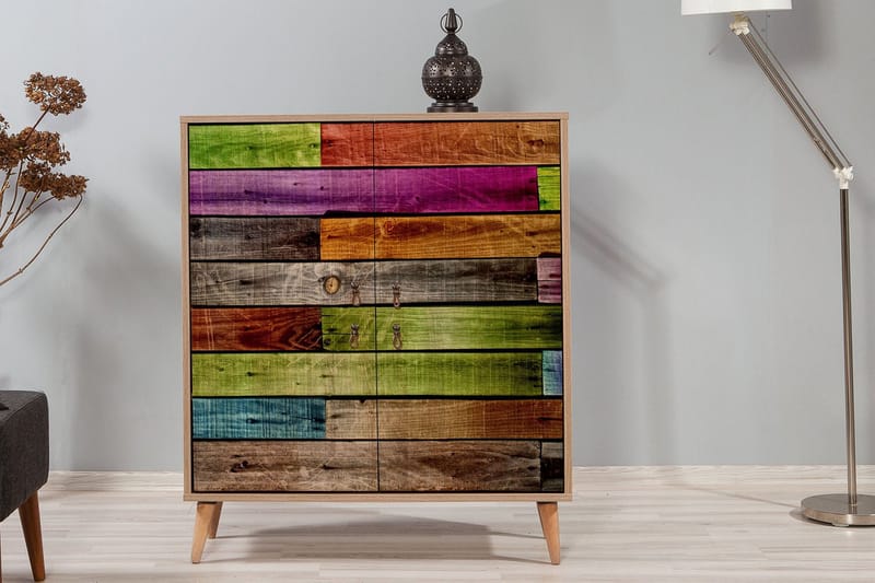 Vellavie Skap 95 cm Regnbuepanel - Flerfarget - Oppbevaring - Skap - Oppbevaringsskap