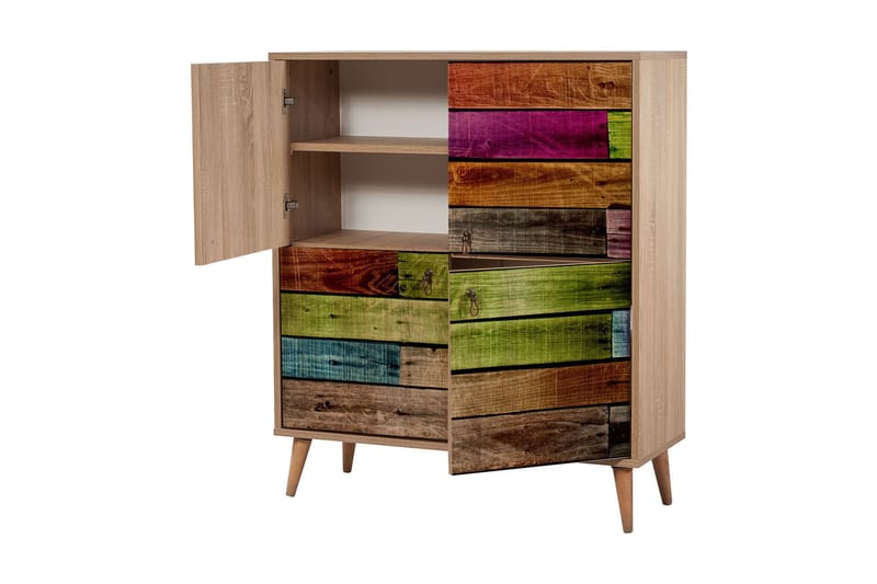 Vellavie Skap 95 cm Regnbuepanel - Flerfarget - Oppbevaring - Skap - Oppbevaringsskap