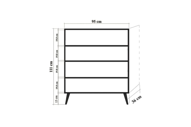 Vellavie Skap 95 cm Regnbuepanel - Flerfarget - Oppbevaring - Skap - Oppbevaringsskap