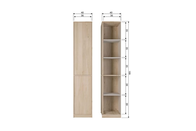 Overskap Modulær - 199x40x40 cm - Oppbevaring - Skap - Oppbevaringsskap