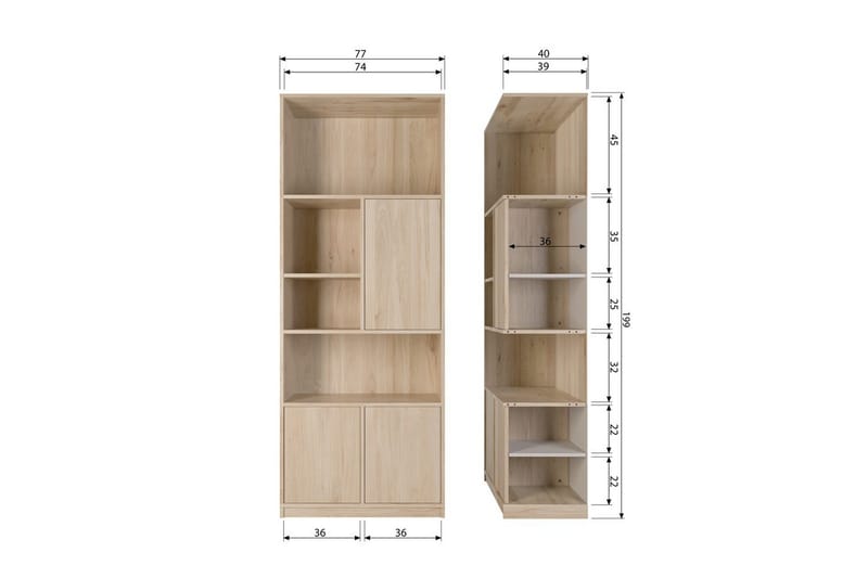 Overskap Modulær - 199x77x40 cm - Oppbevaring - Skap - Oppbevaringsskap