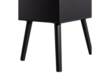 Ozzy High Nattbord 36 cm med Oppbevaring og Skuffer i Tre - Svart - Møbler - Bord - Avlastningsbord - Sengebord & nattbord