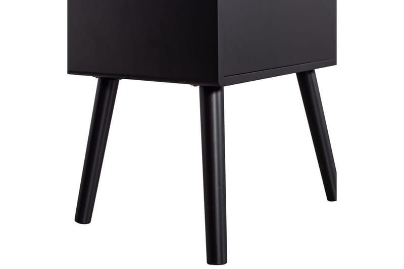 Ozzy High Nattbord 36 cm med Oppbevaring og Skuffer i Tre - Svart - Møbler - Bord - Avlastningsbord - Sengebord & nattbord