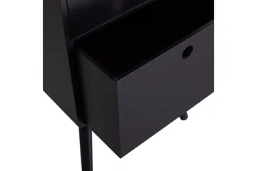 Ozzy High Nattbord 36 cm med Oppbevaring og Skuffer i Tre - Svart - Møbler - Bord - Avlastningsbord - Sengebord & nattbord