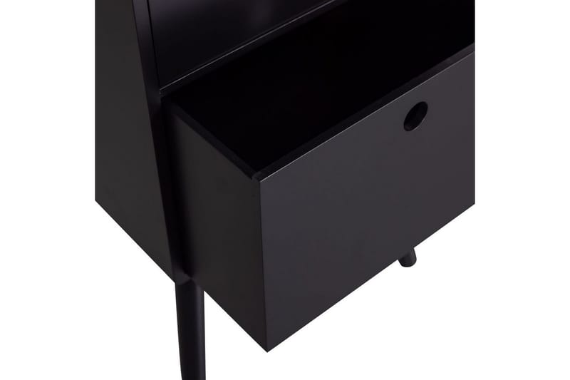 Ozzy High Nattbord 36 cm med Oppbevaring og Skuffer i Tre - Svart - Møbler - Bord - Avlastningsbord - Sengebord & nattbord