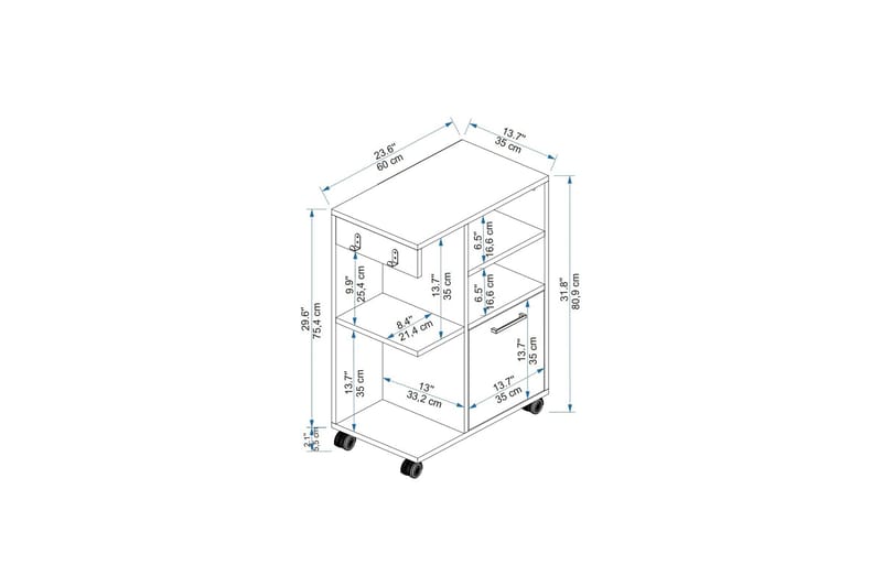 Rebus Skjenk - Hvit - Oppbevaring - Oppbevaringsmøbler - Kommode - Skuffeseksjon