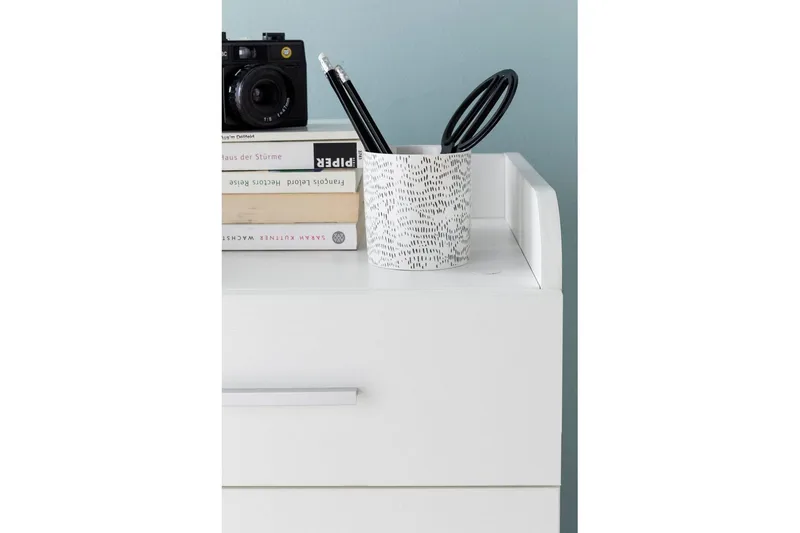 Rullecontainer Wohnling 4 skuffer med hjul, oppbevaringsbrett, foliert sponplate, moderne stil Hvit - Hvit - Oppbevaring - Skap - Oppbevaringsskap