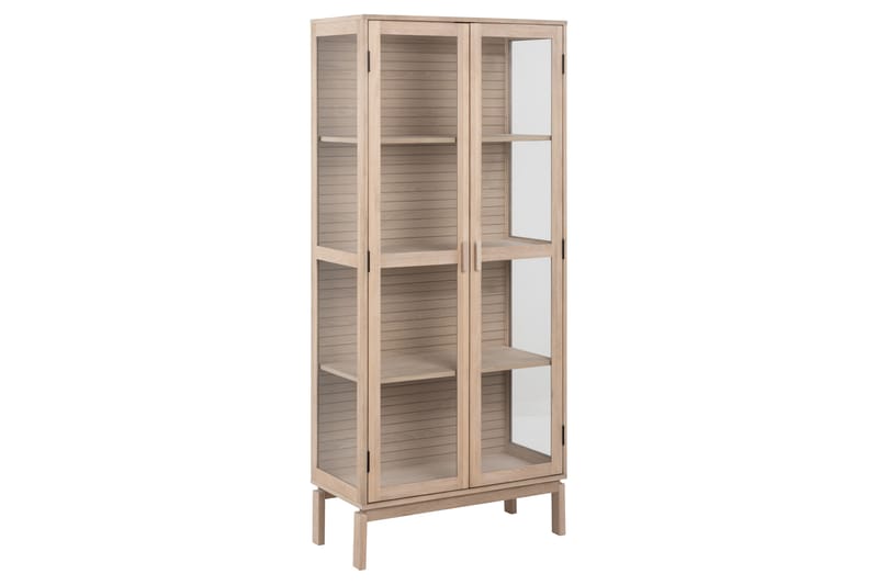 Sakie Vitrineskap 180 cm - Hvid - Oppbevaring - Skap - Vitrineskap