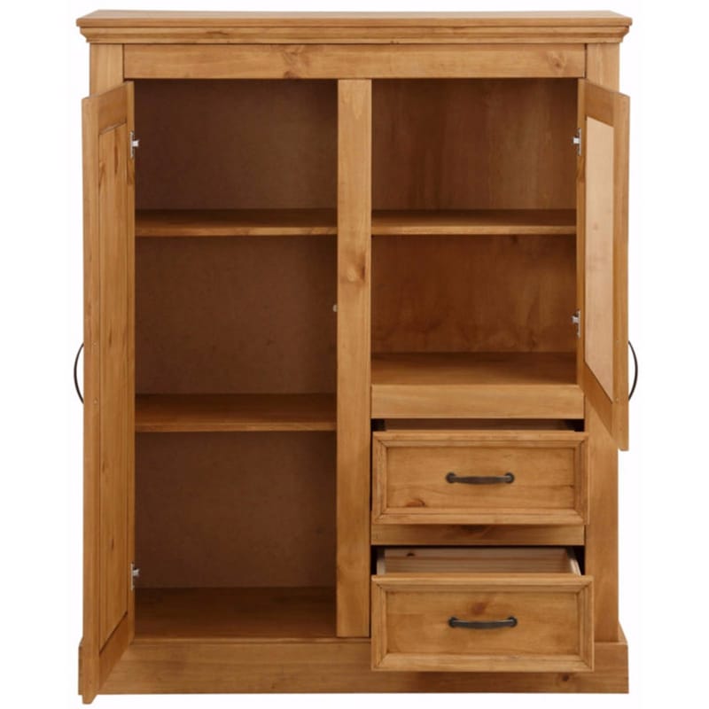 Selma Høyskap 100x120 cm - Beiset/vokset - Oppbevaring - Skap - Vitrineskap