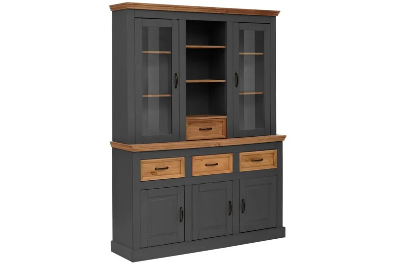 Selma Vitrineskap 145x192 cm, Grå