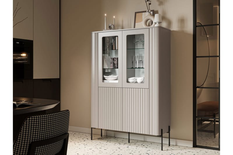 Sherie Vitrineskap 110x160 cm - Svart - Oppbevaring - Skap - Vitrineskap