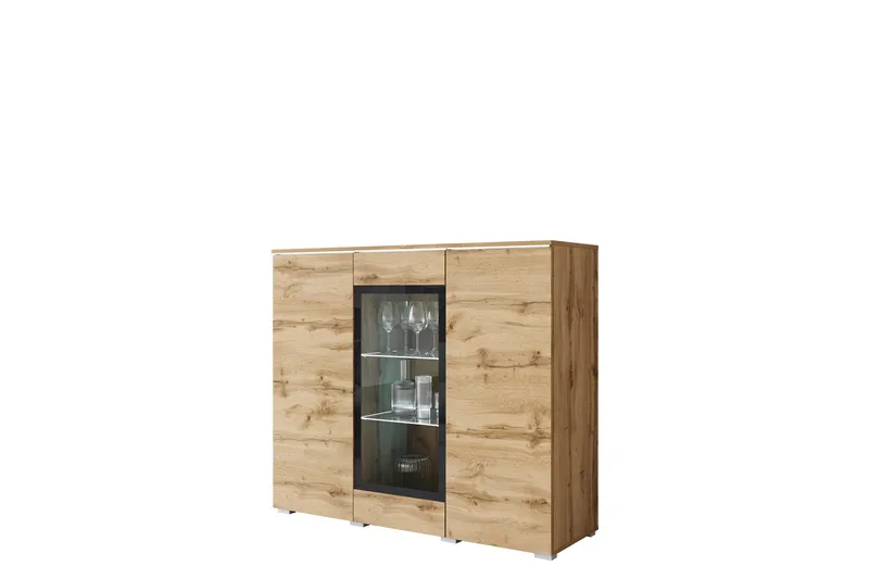 Sherie Vitrineskap 120x104 cm - Brun - Oppbevaring - Skap - Vitrineskap