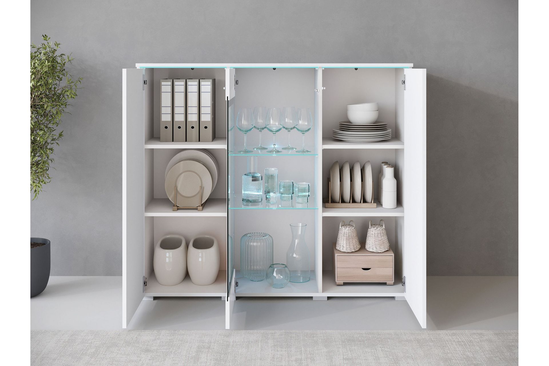 Sherie Vitrineskap 120x104 cm - Brun - Oppbevaring - Skap - Vitrineskap
